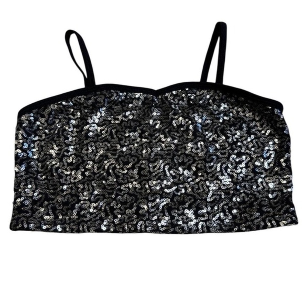 Y2k Embellished Sequin Crop Tank Top‎ Size Medium